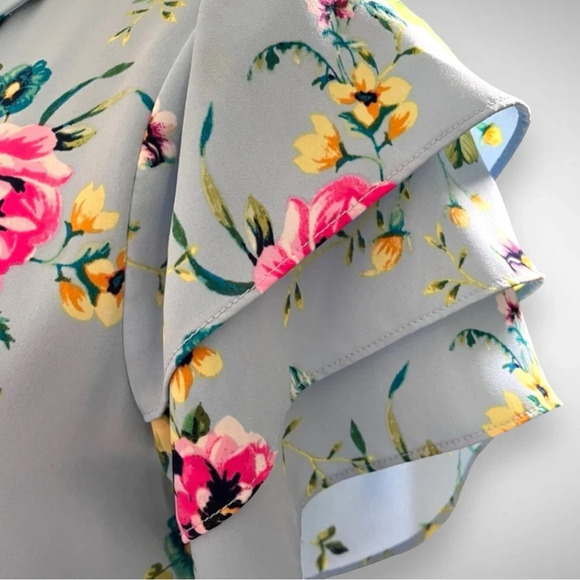 LAUNDRY BY‎ SHELLI SEGAL Women's Light Blue Floral Shirt Dress XS | EUC - Picture 5 of 5